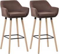 2er Set Barhocker Grant Stoff coffee 