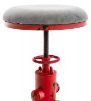 2er Set Barhocker Lumos Vintage Kunstleder rot dunkelgrau 