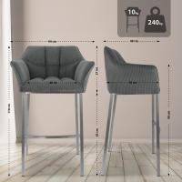 Barhocker Damaso E Cord mit 4-Fuß Gestell grau Barhocker Damaso E Cord mit 4-Fuß Gestell grau