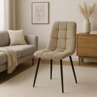 2er Set Esszimmerstuhl Tilde Cord taupe 