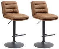 2er Set Barhocker Damar Kunstleder schwarz  hellbraun 