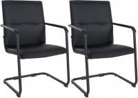 2er Set Besucherstuhl Seattle schwarz/schwarz