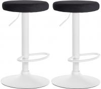 2er Set Barhocker Ponte Samt weiß schwarz