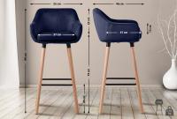 2er Set Barhocker Grant Samt dunkelblau 