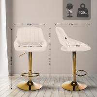 Barhocker Milet Stoff gold creme 