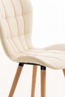 4er Set Esszimmerstuhl Elda Kunstleder  creme 