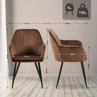 Esszimmerstuhl Cheryl Samt schwarz braun 