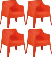 4er Set Stühle Bartal orange 