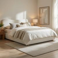 Bett Maido Teddy Stoff 180x200 cm creme 