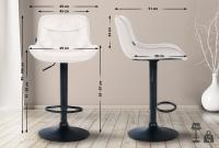 2er Set Barhocker Vonore Samt schwarz creme 