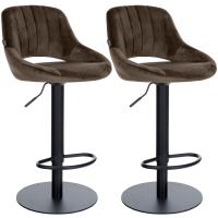 2er Set Barhocker HD Milet B Samt braun