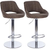 2er Set Barhocker HD Milet C Stoff braun