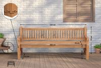 Teakbank Daxon mit Sitzkissen 220 cm dunkelgrau 