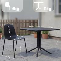Gartenmöbel-Set Zeron mit 4 Stühlen schwarz Gartenmöbel-Set Zeron mit 4 Stühlen schwarz