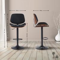 Barhocker Clawson Stoff schwarz walnuss/schwarz 