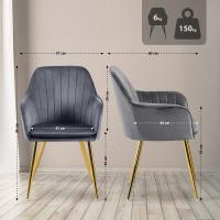 Esszimmerstuhl Cheryl Samt gold dunkelgrau 