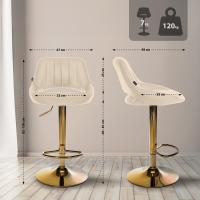 2er Set Barhocker Milet Kunstleder G creme 