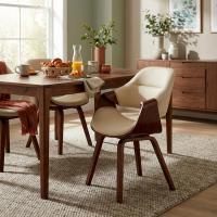 Esszimmerstuhl Maira Kunstleder walnuss/creme Esszimmerstuhl Maira Kunstleder walnuss/creme