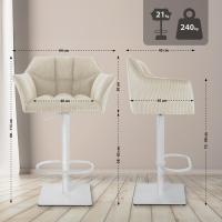 Barhocker Damaso W Cord creme 