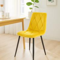 2er Set Esszimmerstuhl Clairton Samt gelb