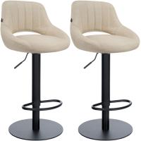 2er Set Barhocker HD Milet B Stoff creme