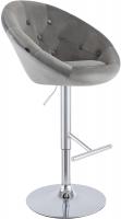 Barhocker London Samt chrom grau