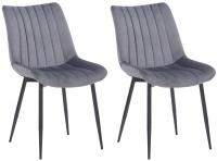 2er Set Stühle Rahden Samt grau