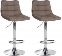 2er Set Barhocker Jerry Stoff chrom taupe