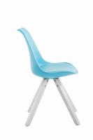4er Set Stühle Toulouse Kunstleder weiß (eiche) Square blau 