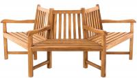 Baumbank Kenna mit Armlehne halbrund 200 cm teak 