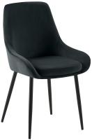 2er Set Esszimmerstuhl Elmira Samt schwarz schwarz 