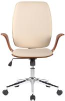 Bürostuhl Burbank Kunstleder walnuss/creme 