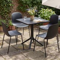 Gartenmöbel-Set Nerra mit 4 Stühlen schwarz Gartenmöbel-Set Nerra mit 4 Stühlen schwarz