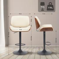 Barhocker Beverley B Kunstleder walnuss/creme 