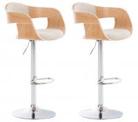 2er Set Barhocker Kingston Stoff natura/creme