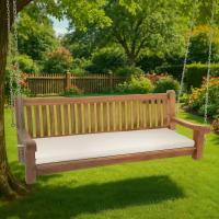 Schaukelbank Joyce mit Sitzkissen 180 cm + teak  creme