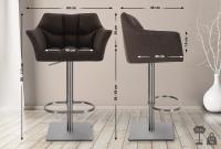 2er Set Barhocker Damaso Stoff edelstahl braun