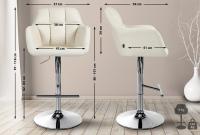 Barhocker Natoma Kunstleder chrom creme 