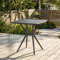 Tisch Becky eckig 72 x 72 cm dunkelgrau 