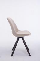 Besucherstuhl Troyes Stoff Rund walnuss (eiche) creme 