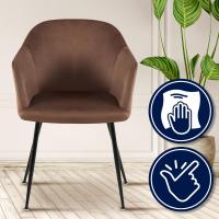 Esszimmerstuhl Jaysie Samt braun 