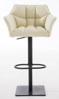 2er Set Barhocker Damaso Kunstleder schwarz creme 