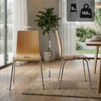 4er Set Besucherstuhl Gahanna natura 