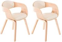 2er Set Stühle Kingston Kunstleder natura/creme