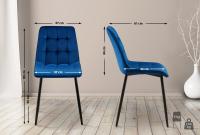 2er Set Esszimmerstuhl Gifford Samt dunkelblau 