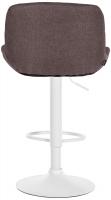 2er Set Barhocker Solon Weiß Stoff dunkelbraun