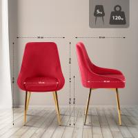 Esszimmerstuhl Elmira Samt gold rot 