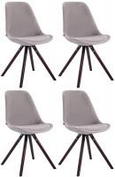 4er Set Stühle Toulouse Samt Rund cappuccino (eiche) grau