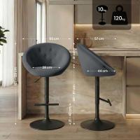 Barhocker London Samt schwarz dunkelgrau 
