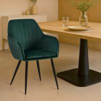Esszimmerstuhl Cheryl Samt schwarz grün 